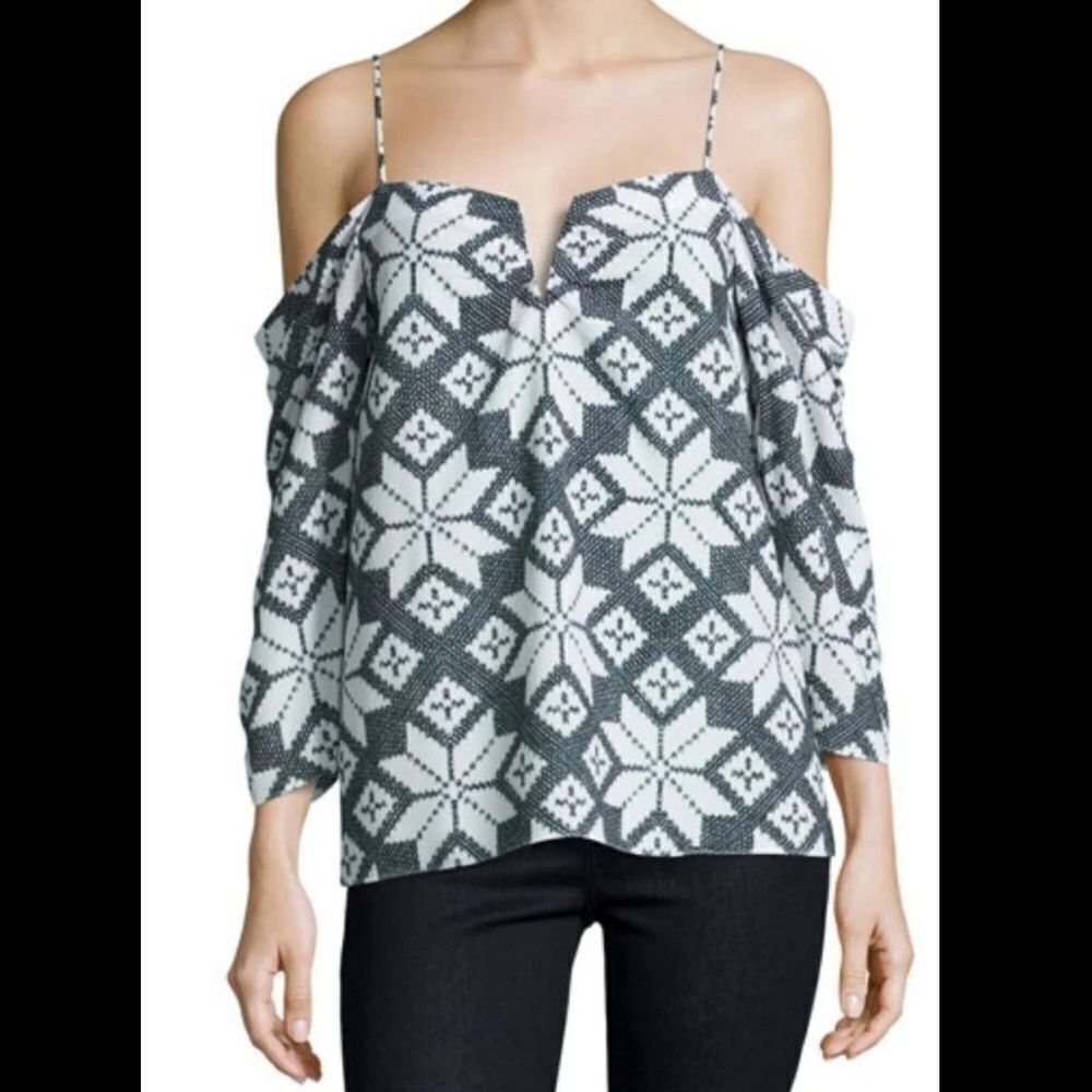 Nicole Miller Artelier Cold Shoulder Blouse S